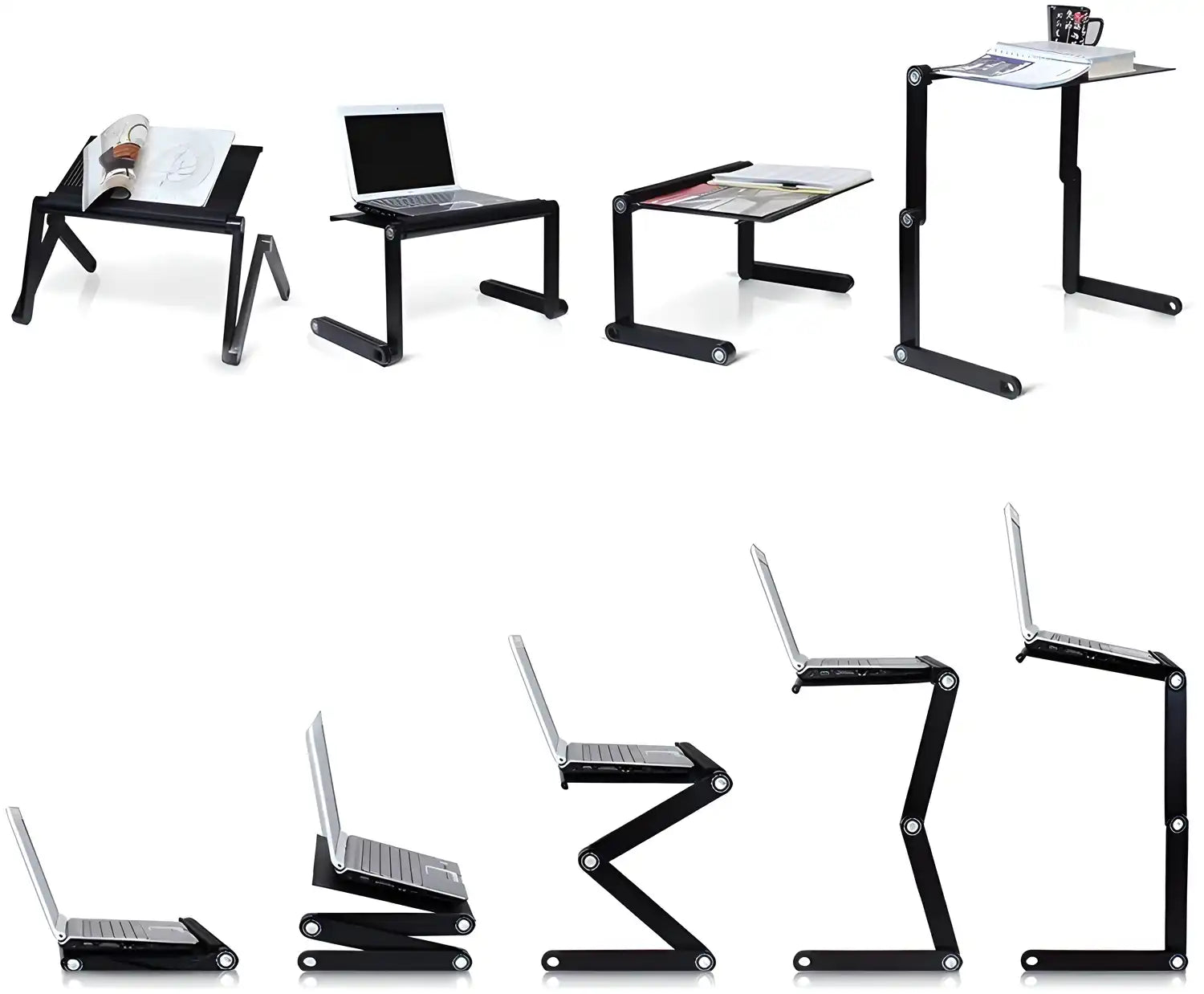 Laptop Table-Adjustable Portable Foldable Laptop Workstation Notebook Riser With Mouse Pad