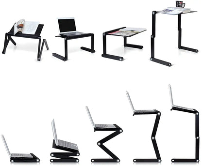 Laptop Table-Adjustable Portable Foldable Laptop Workstation Notebook Riser With Mouse Pad