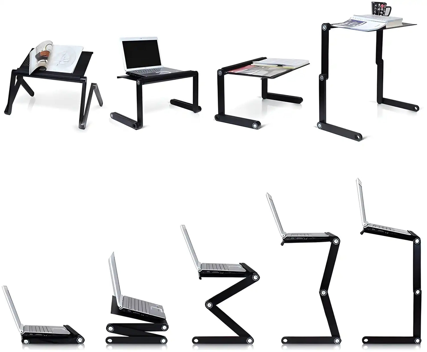 Laptop Table-Adjustable Portable Foldable Laptop Workstation Notebook Riser With Mouse Pad