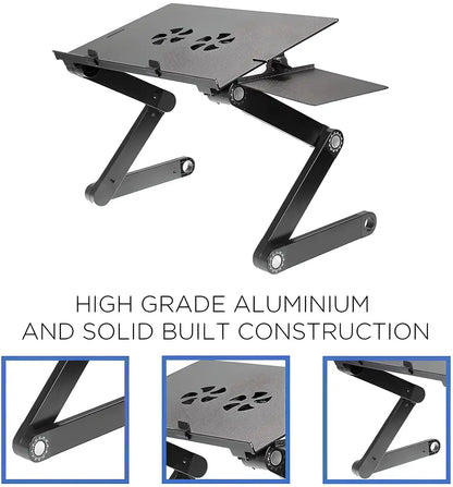 Laptop Table-Adjustable Portable Foldable Laptop Workstation Notebook Riser With Mouse Pad