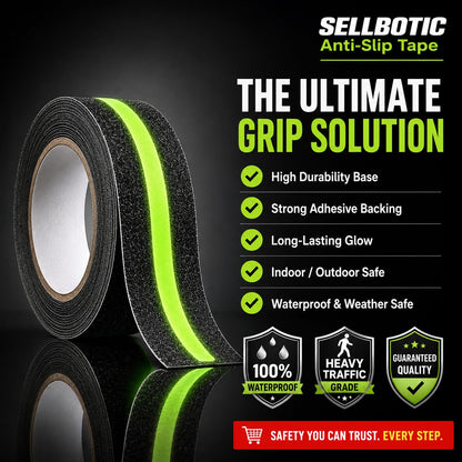 Green Stripe Anti Slip Grip Tape - 5 Mtr (Pack of 2)